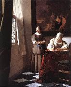 Lady Writing a Letter with Her Maid, Jan Vermeer